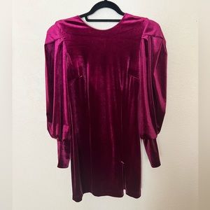 Nwt velvet dress with zipper details